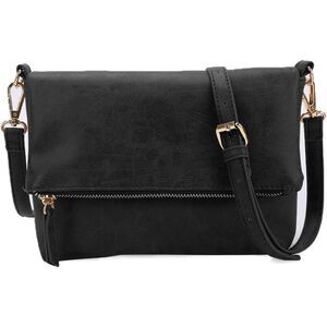 Women Black Imported PU Leather Fashion Cross Body Purse Shoulder Bag